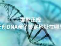 邯郸正规无创DNA亲子鉴定地址在哪里