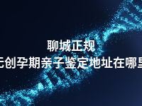 聊城正规无创孕期亲子鉴定地址在哪里