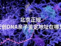 北京正规无创DNA亲子鉴定地址在哪里