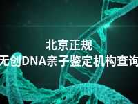 北京正规无创DNA亲子鉴定机构查询