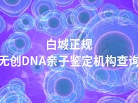 白城正规无创DNA亲子鉴定机构查询