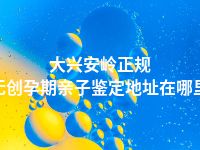 大兴安岭正规无创孕期亲子鉴定地址在哪里