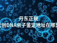 丹东正规无创DNA亲子鉴定地址在哪里