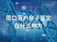 周口落户亲子鉴定在什么地方