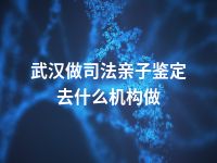 武汉做司法亲子鉴定去什么机构做