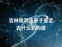 吉林做司法亲子鉴定去什么机构做