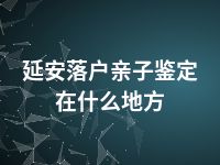 延安落户亲子鉴定在什么地方