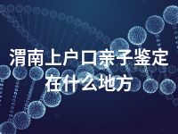 渭南上户口亲子鉴定在什么地方