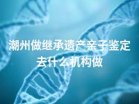潮州做继承遗产亲子鉴定去什么机构做