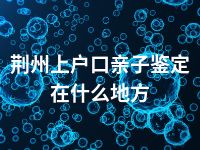 荆州上户口亲子鉴定在什么地方