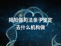 揭阳做司法亲子鉴定去什么机构做