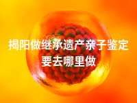 揭阳做继承遗产亲子鉴定要去哪里做