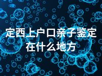 定西上户口亲子鉴定在什么地方