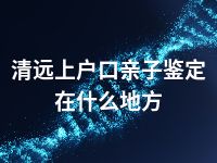 清远上户口亲子鉴定在什么地方