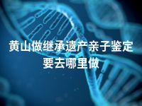 黄山做继承遗产亲子鉴定要去哪里做