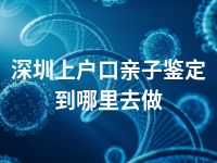 深圳上户口亲子鉴定到哪里去做