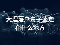 大理落户亲子鉴定在什么地方