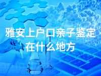 雅安上户口亲子鉴定在什么地方