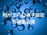 荆州上户口亲子鉴定到哪里去做