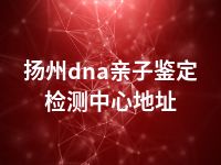 扬州dna亲子鉴定检测中心地址