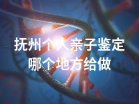 抚州个人亲子鉴定哪个地方给做