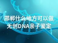 邯郸什么地方可以做无创DNA亲子鉴定