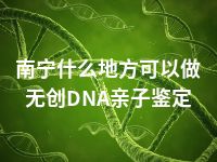 南宁什么地方可以做无创DNA亲子鉴定