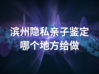 滨州隐私亲子鉴定哪个地方给做