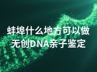 蚌埠什么地方可以做无创DNA亲子鉴定