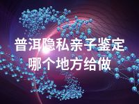 普洱隐私亲子鉴定哪个地方给做