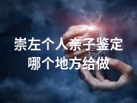 崇左个人亲子鉴定哪个地方给做