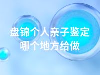 盘锦个人亲子鉴定哪个地方给做