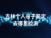 吉林个人亲子鉴定去哪里检测