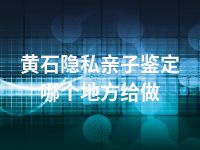 黄石隐私亲子鉴定哪个地方给做