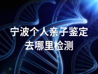 宁波个人亲子鉴定去哪里检测