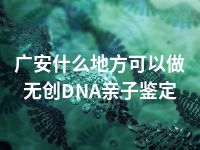 广安什么地方可以做无创DNA亲子鉴定
