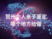 贺州个人亲子鉴定哪个地方给做