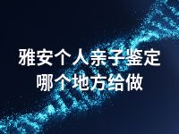 雅安个人亲子鉴定哪个地方给做