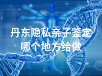 丹东隐私亲子鉴定哪个地方给做