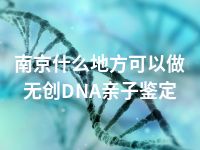 南京什么地方可以做无创DNA亲子鉴定