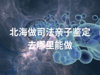 北海做司法亲子鉴定去哪里能做