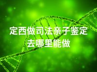 定西做司法亲子鉴定去哪里能做