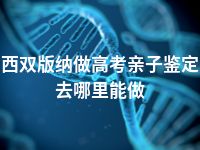 西双版纳做高考亲子鉴定去哪里能做