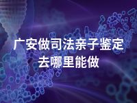 广安做司法亲子鉴定去哪里能做