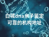 白城dna亲子鉴定可靠的机构地址