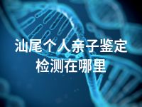 汕尾个人亲子鉴定检测在哪里