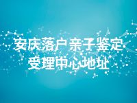 安庆落户亲子鉴定受理中心地址