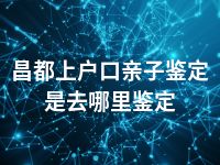 昌都上户口亲子鉴定是去哪里鉴定