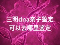 三明dna亲子鉴定可以去哪里鉴定