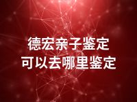 德宏亲子鉴定可以去哪里鉴定